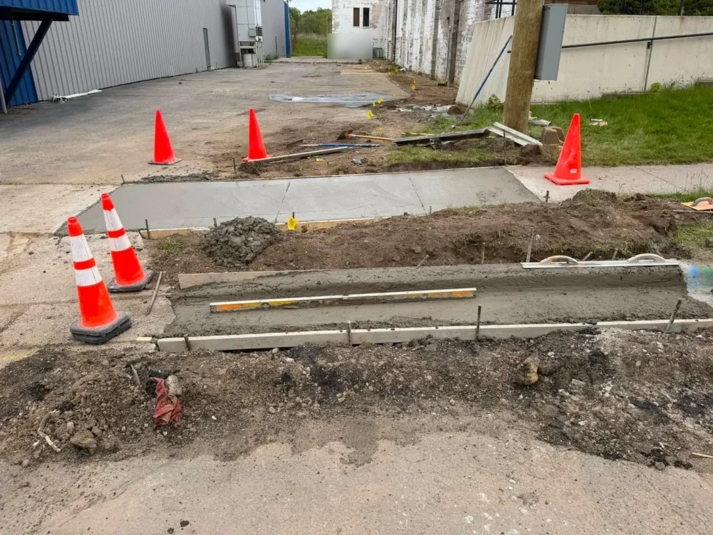 Commercial concrete sidewalk replacement in Lower Town, Ann Arbor MI