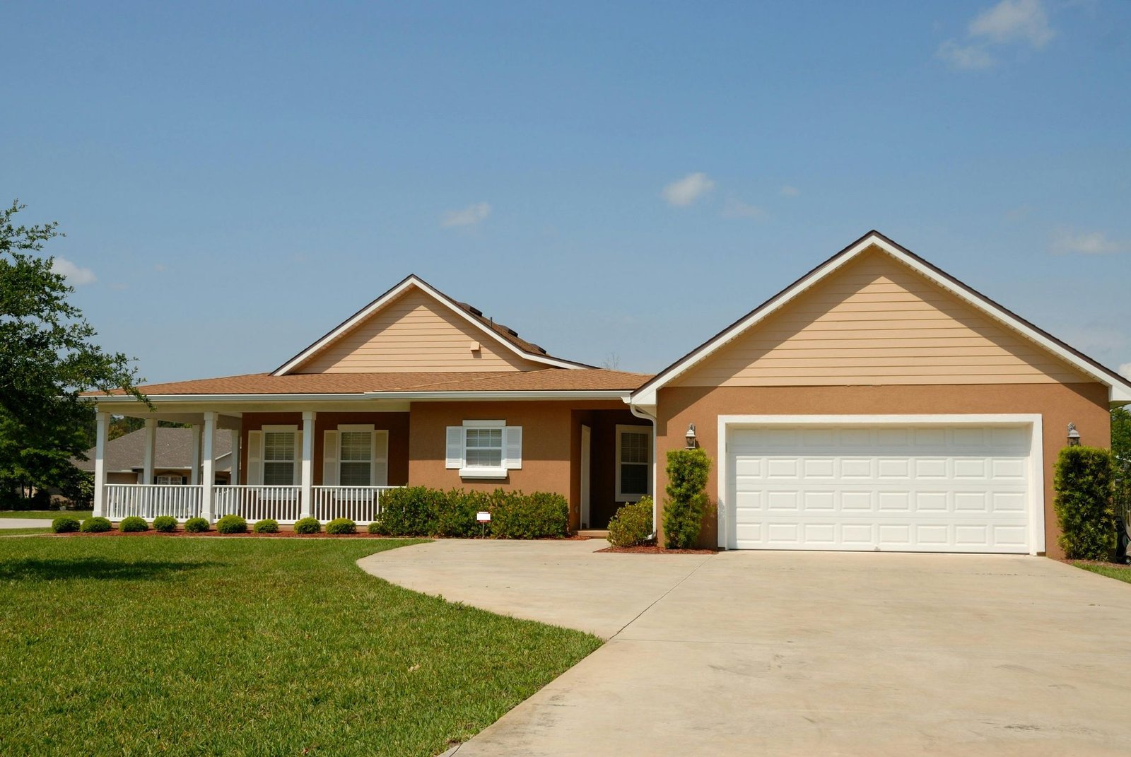 Exterior view of a residential home foundation
